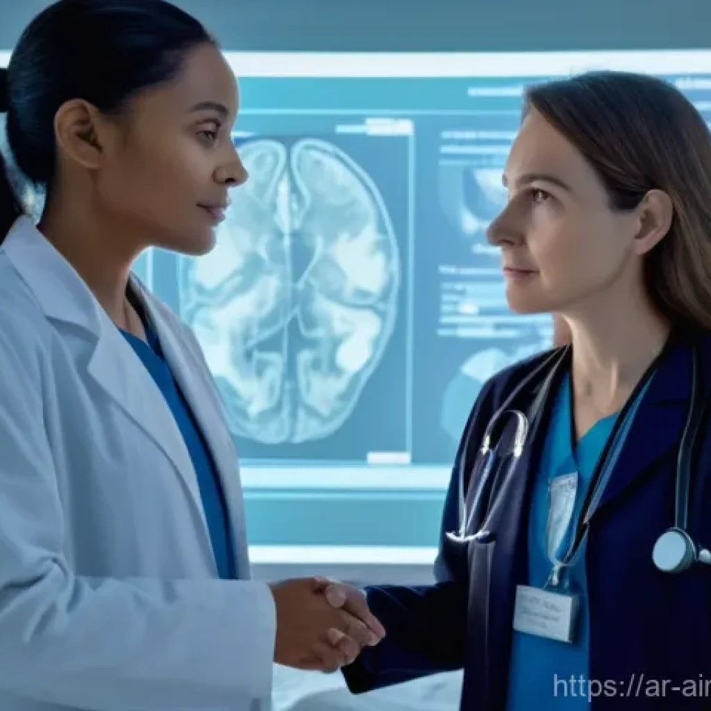 AI 치료에서의 피해 최소화 전략 - **Prompt: Empowering Healthcare through Transparent AI and Human Connection**
    "A bright, futuris...