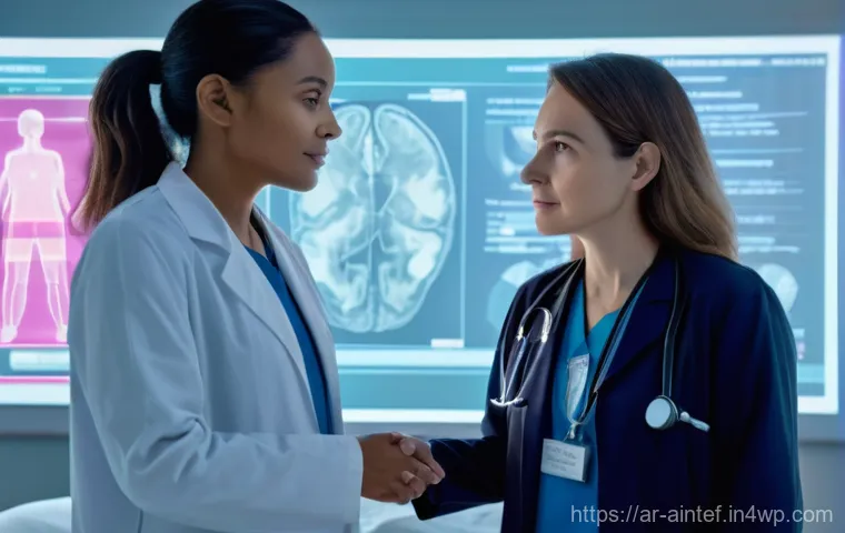 AI 치료에서의 피해 최소화 전략 - **Prompt: Empowering Healthcare through Transparent AI and Human Connection**
    "A bright, futuris...