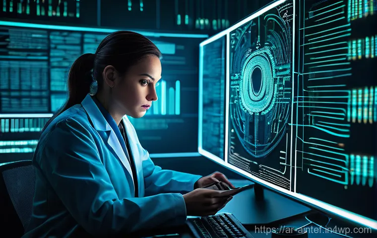 AI 기반 치료의 윤리적 임상 적용 - **Prompt:** A highly advanced, futuristic medical clinic bathed in soft, warm light. A compassionate...